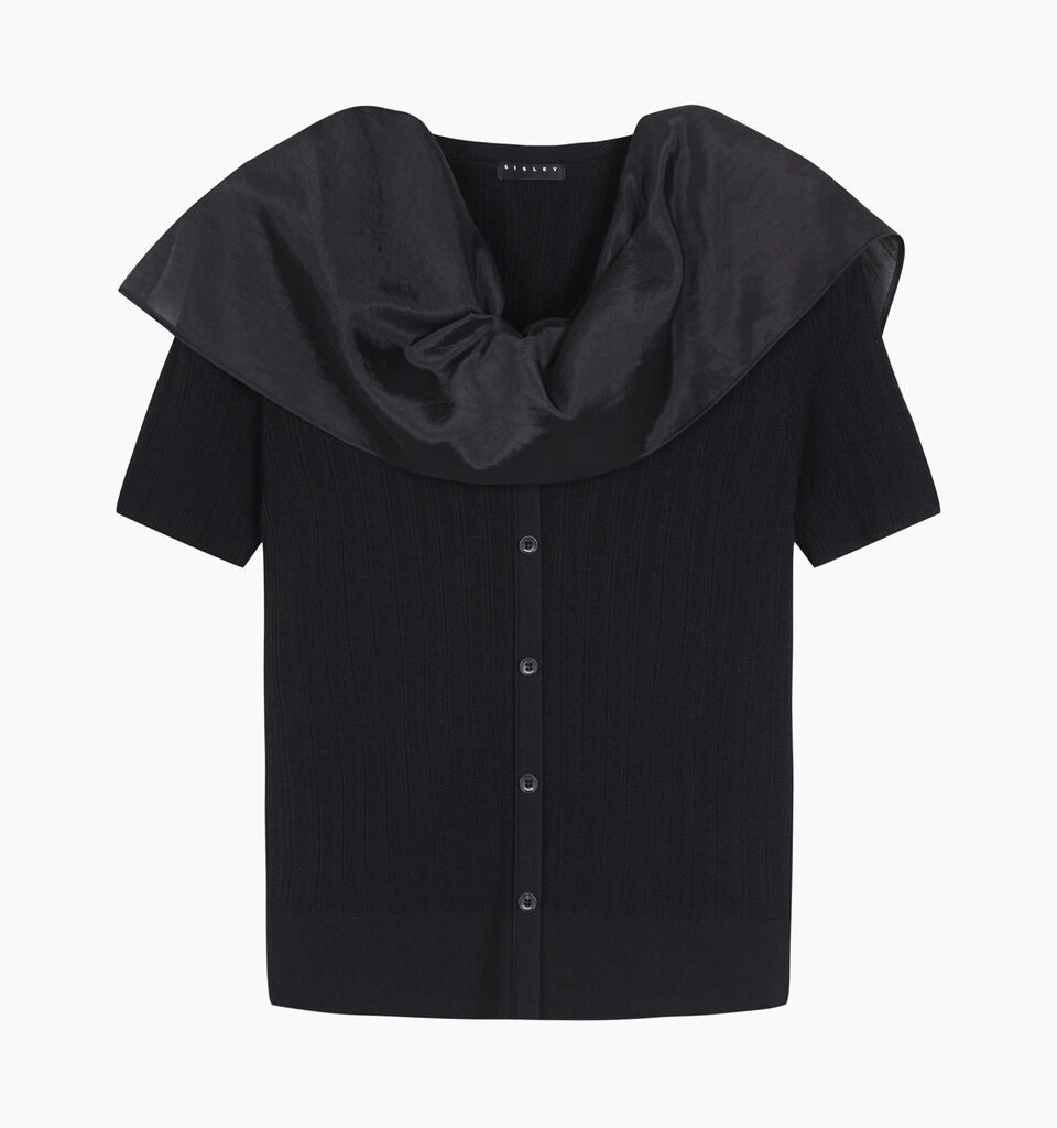 SLEEVELESS SWEATER - null - Black | Sisley K image number 1